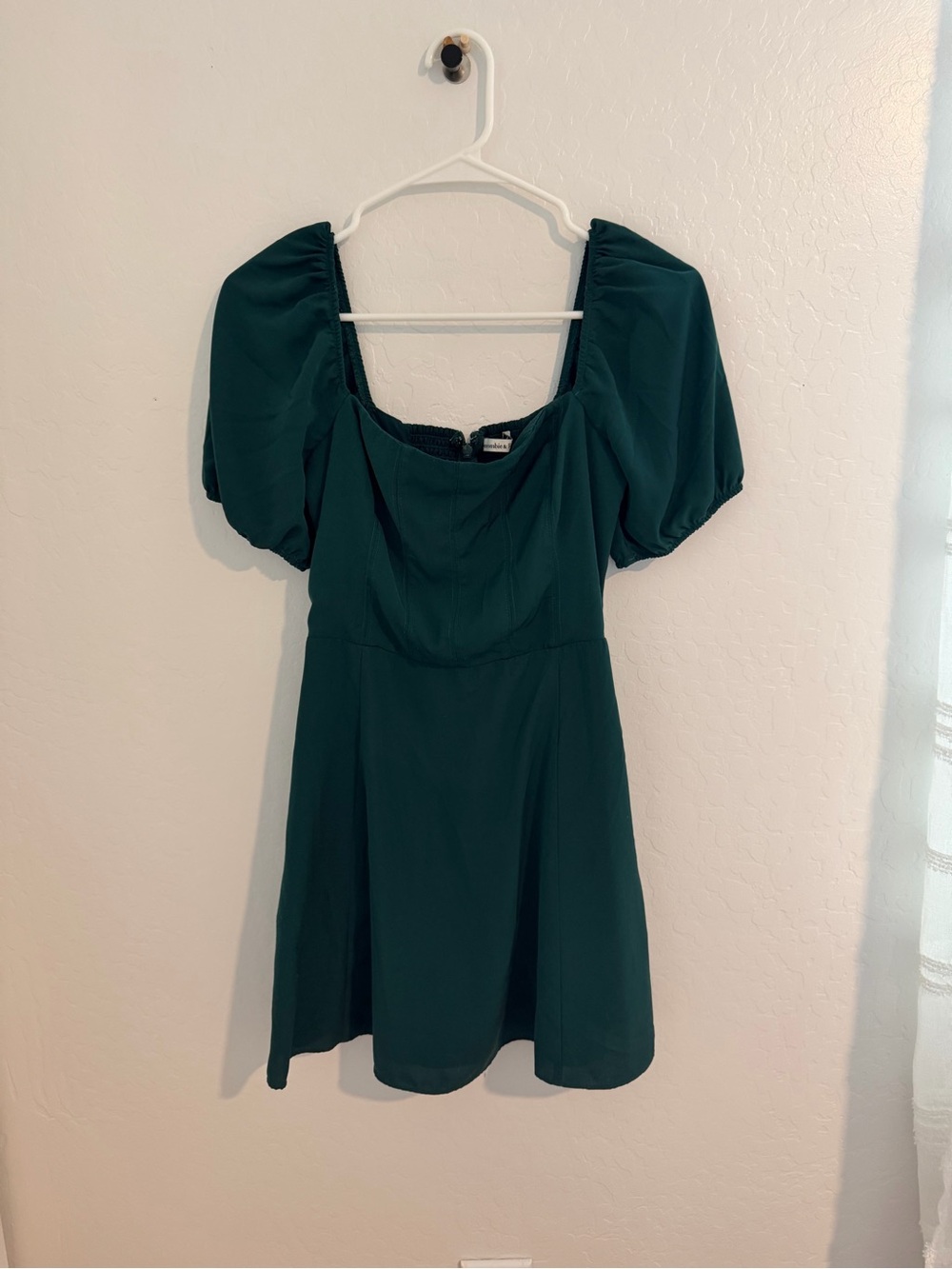 Abercrombie & Fitch Emerald Green Puff Sleeve Mini Dress